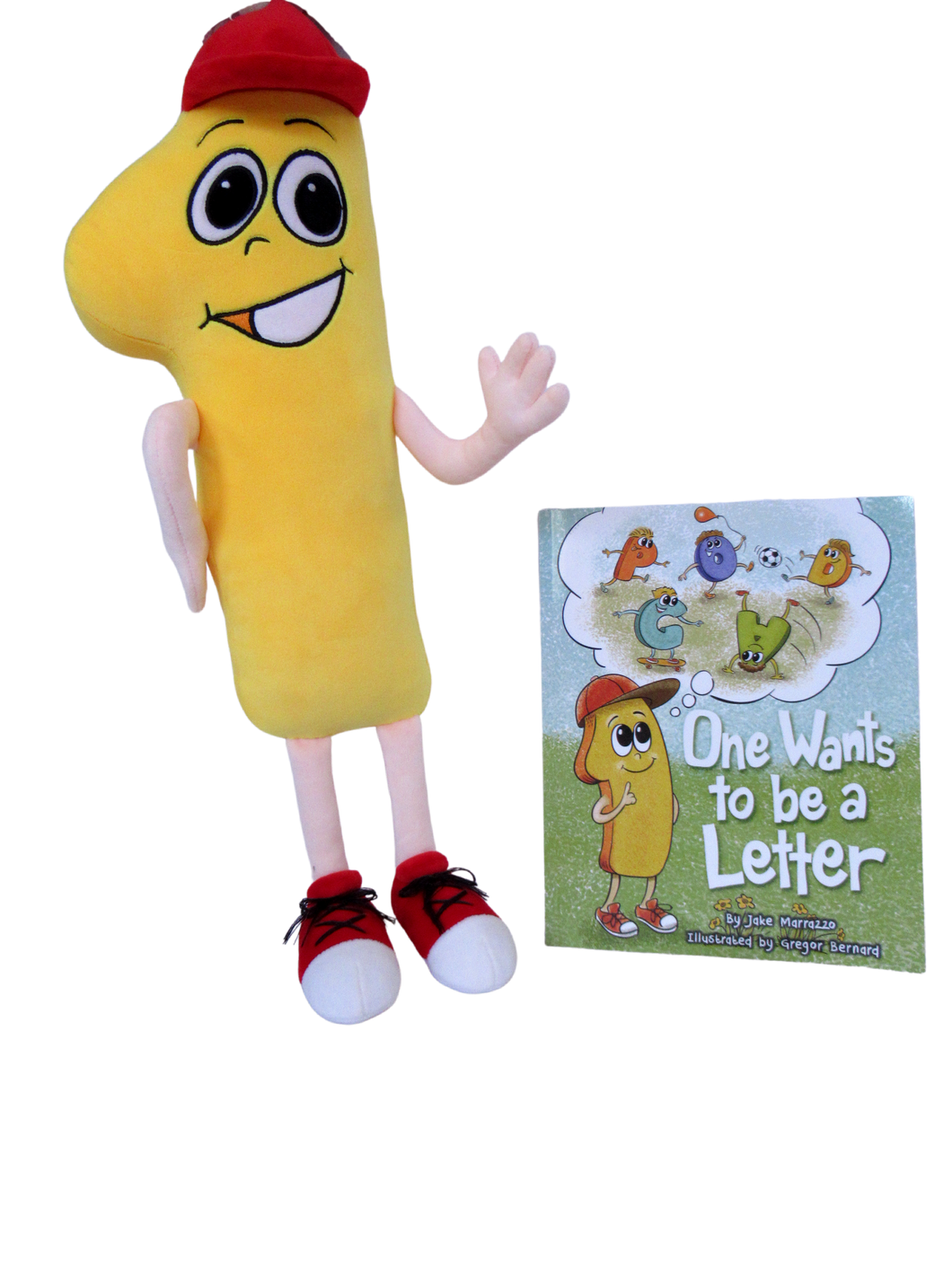 One plushie with One Wants to be a Letter book (soft cover)